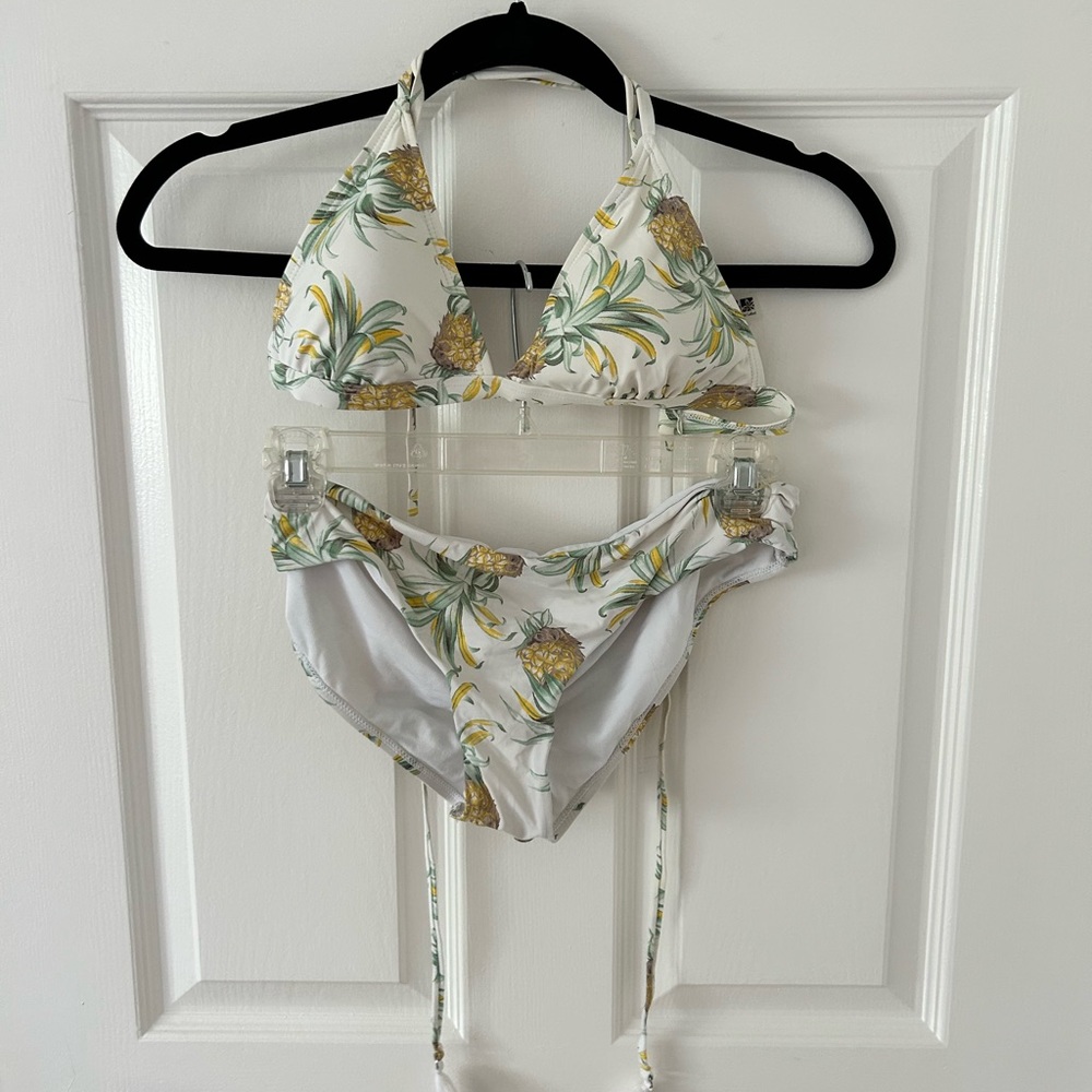 White and Pineapple Bathing Suit - Small